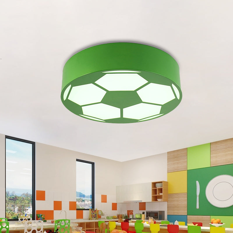 Lámpara de techo con tema deportivo, luz de montaje en techo de fútbol plana acrílica para dormitorio de niños