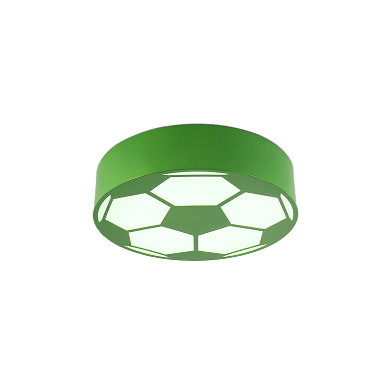 Lámpara de techo con tema deportivo, luz de montaje en techo de fútbol plana acrílica para dormitorio de niños