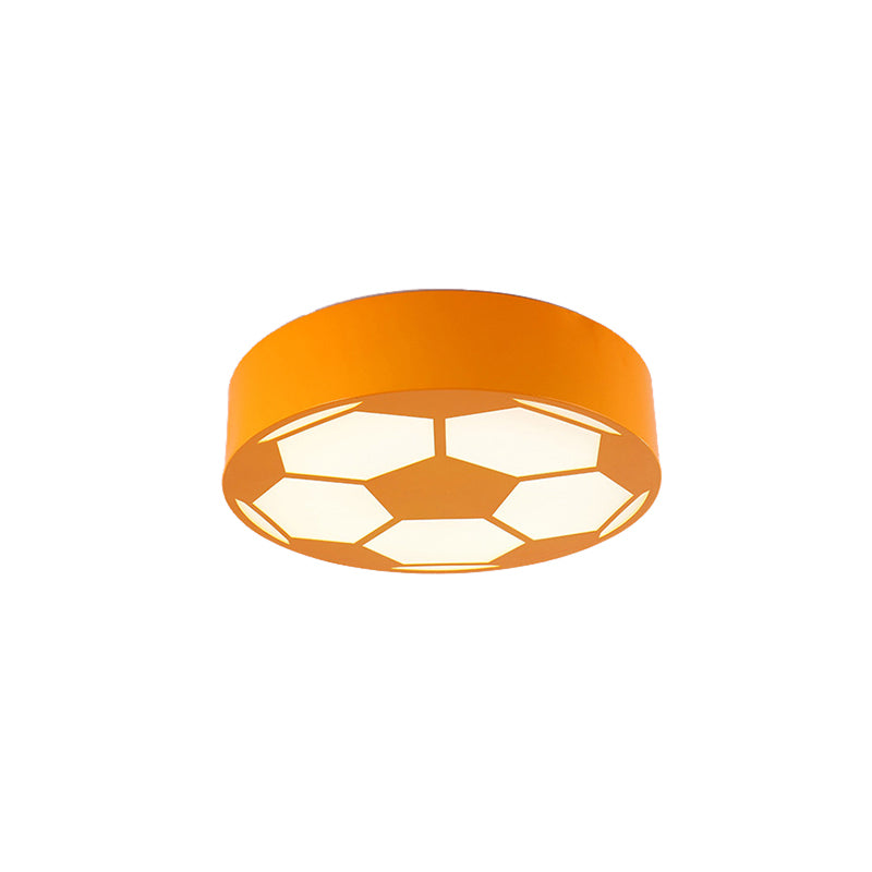 Lámpara de techo con tema deportivo, luz de montaje en techo de fútbol plana acrílica para dormitorio de niños