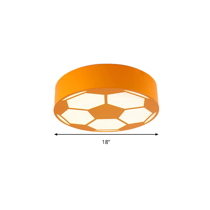 Lámpara de techo con tema deportivo, luz de montaje en techo de fútbol plana acrílica para dormitorio de niños
