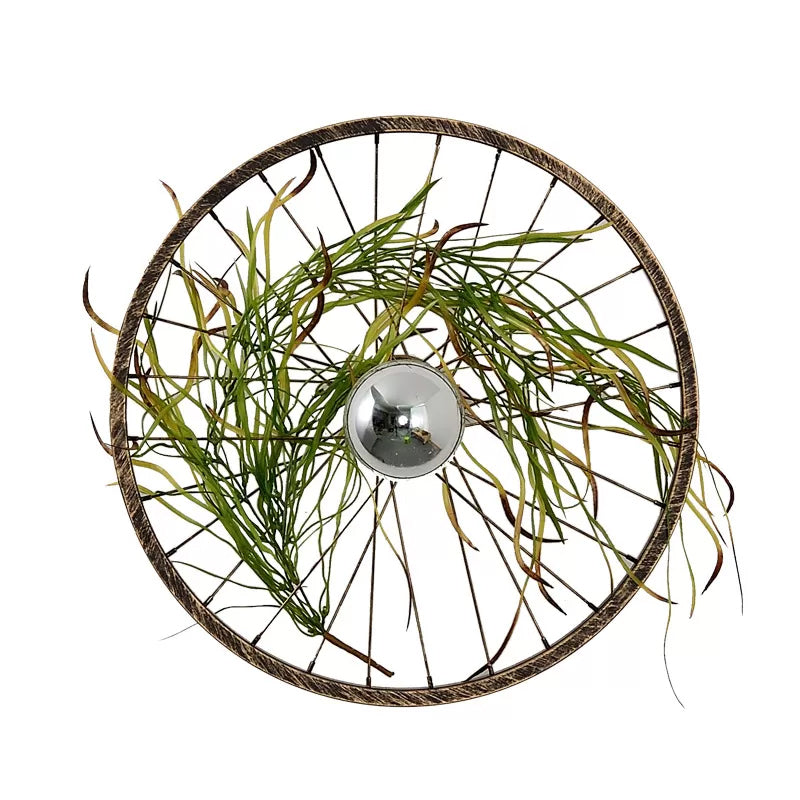 Wheel Iron LED Wall Light Fixture Farmhouse Garage Plant Sconce Lighting in Pink/Green/Rose Red
