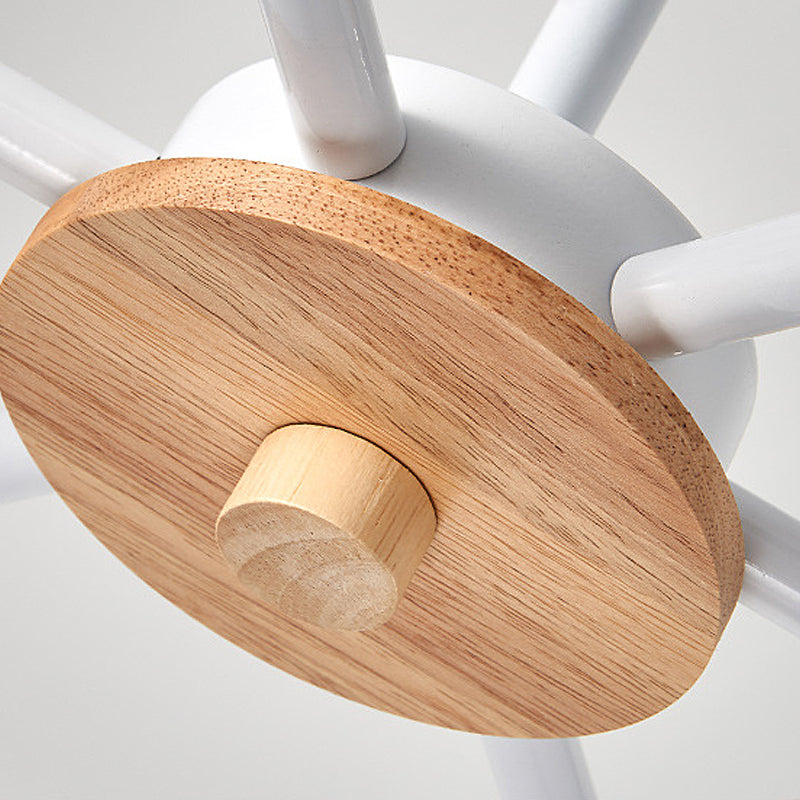 Cone Living Room Hanging Lights Metal 6 Bulbs Modern Style Chandelier