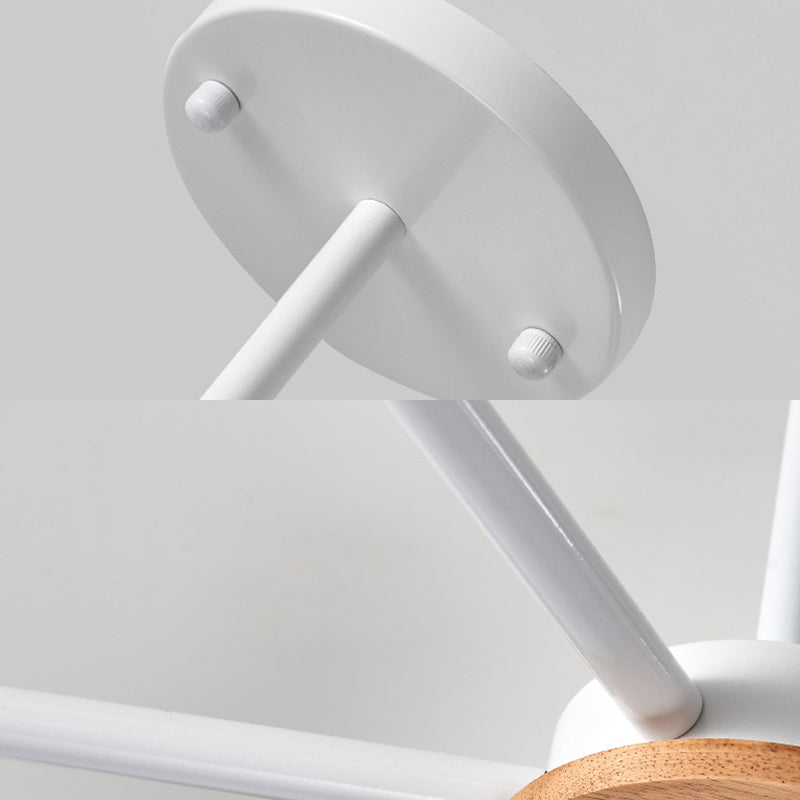 Cone Living Room Hanging Lights Metal 6 Bulbs Modern Style Chandelier