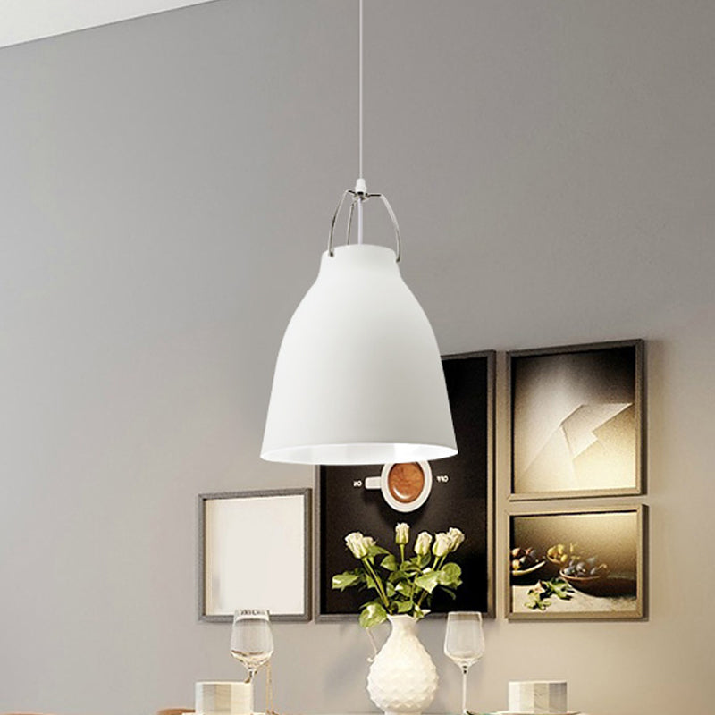 Ristorante 1-bulba Restauga Hang Light Macaron Black/Rosa/Blu Light con tonalità in alluminio a campana