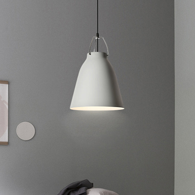 Ristorante 1-bulba Restauga Hang Light Macaron Black/Rosa/Blu Light con tonalità in alluminio a campana