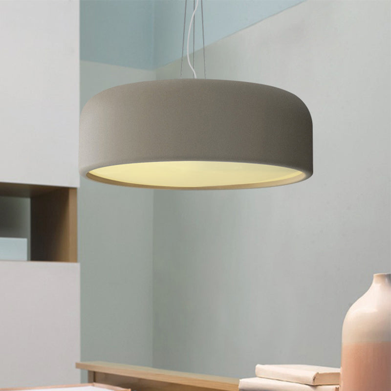 Aluminum Round Hanging Pendant Macaron Single-Bulb Green/Textured White/Blue Ceiling Suspension Lamp over Table