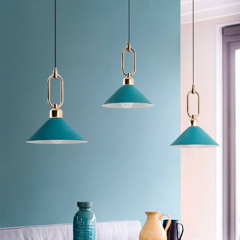 Schwarz/Rosa/Blaukegel hängende hängende leichte Makkaronen 1/3-Licht-Metallschnalle Anhänger Deckenlampe über Esstisch