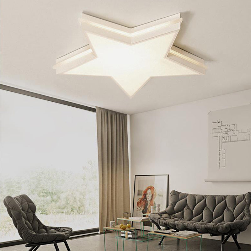 Slim Panel Star Inbouwlamp Kinder acryl LED-plafondlamp in wit voor jongensslaapkamer