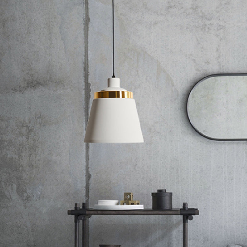 Accesorio de iluminación colgante cónico/cónico Aluminio Lámpara de techo negro/blanco de 1 luces para comedor para comedor