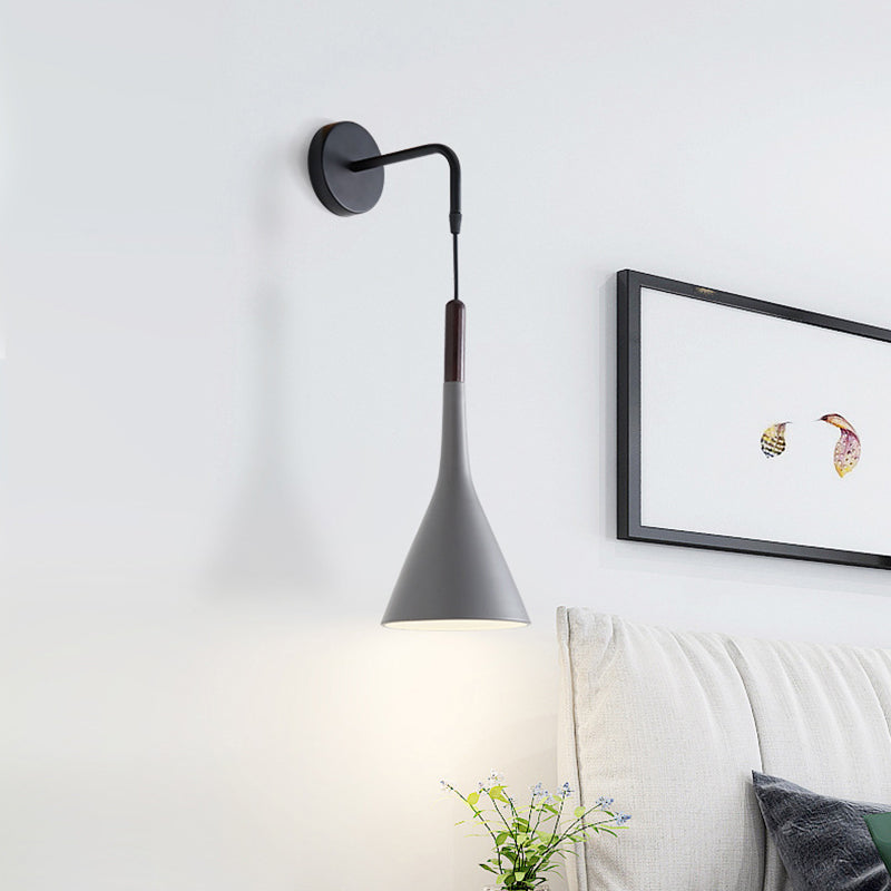 Trichter/Glocken-/Geweihenwand hängend hängendes helles nordisches Eisen eins graues Wandmontage in warmem/weißem Licht für Schlafzimmer