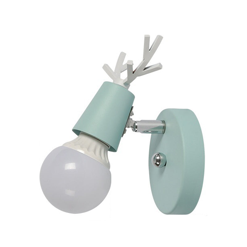 Polygon Cage/Antler Lampada da parete da letto Metallic 1 Testa Nordic Regolabile Lampada a parete in nero/Blu/Bianco