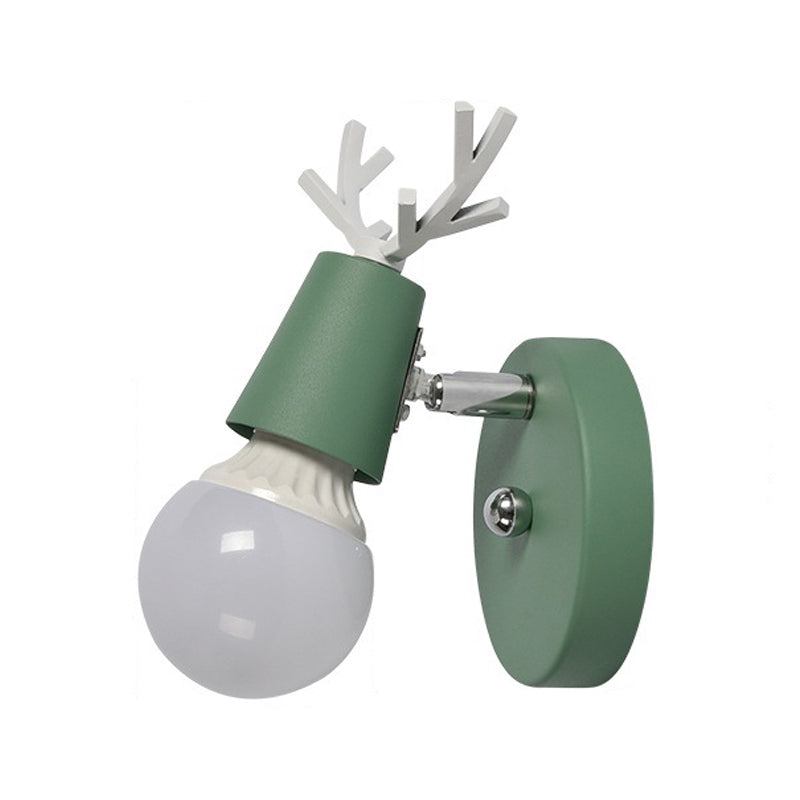 Polygon Cage/Antler Lampada da parete da letto Metallic 1 Testa Nordic Regolabile Lampada a parete in nero/Blu/Bianco