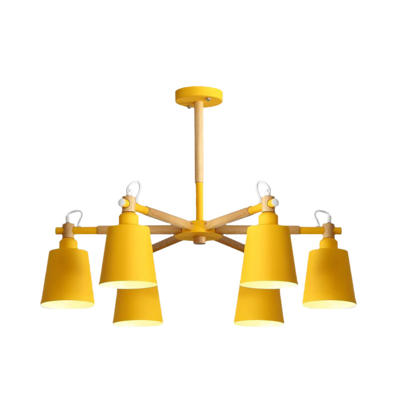 Macaroon Hanging Lamp Fixture Tapered Shade Metal Hanging Lights for Living Room