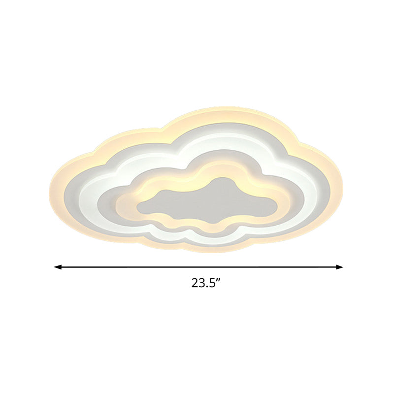 Plafonnier LED blanc en acrylique, Simple et élégant, en forme de nuage, pour porche de la maternelle