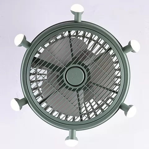 Nordic Style Fan Semi Flushmount Light 6 Lights Macaron Colored Ceiling Fan for Bedroom