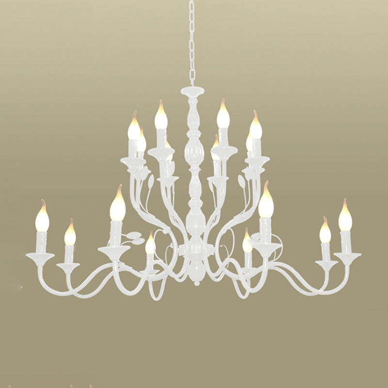 Bougie à 2 niveaux salon lustre d'éclairage traditionnel métal