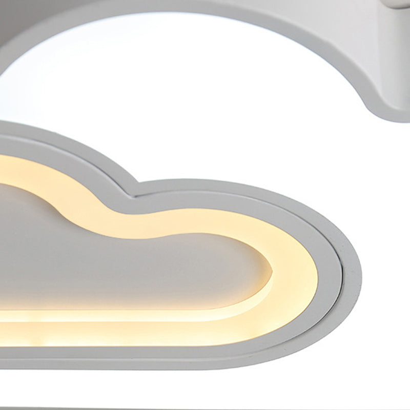 Flat Cloud LED-plafondmontagelamp, hedendaagse acrylplafondlamp in wit voor kinderslaapkamer