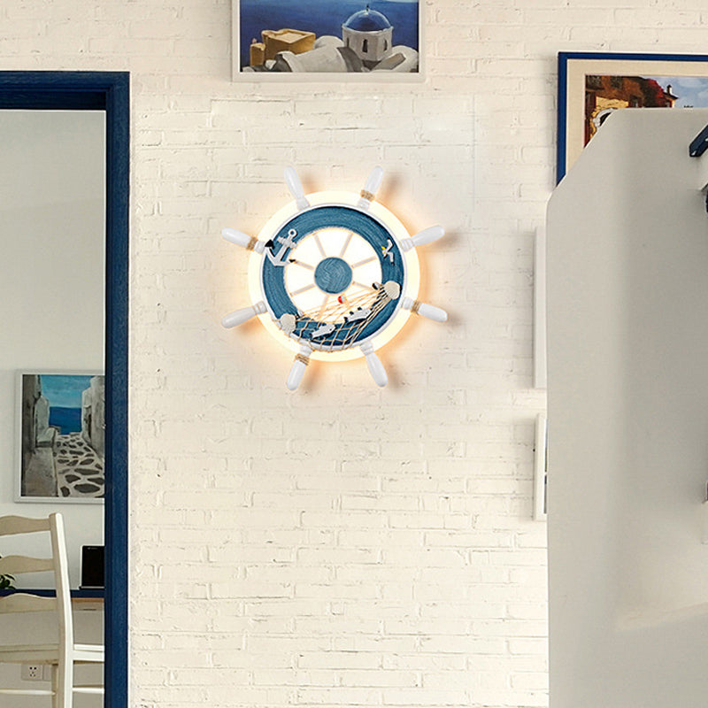 Estilo náutico Slim Wall Pared Timón Acrílico LED de pared LED para dormitorio de bebé