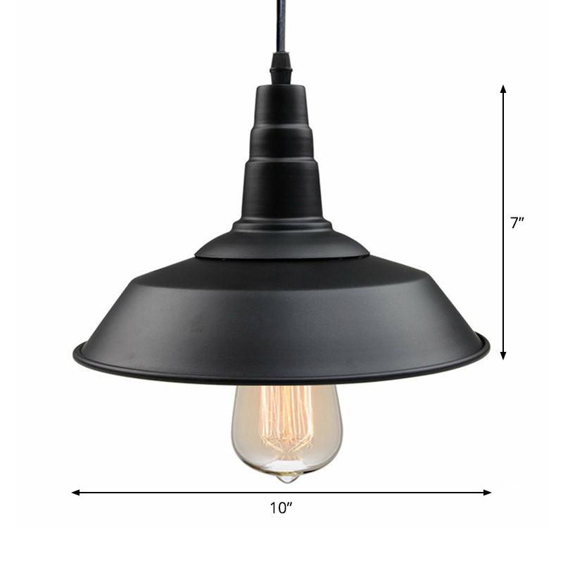 1 Bulb Barn Affermazione Light Countryside Black Metallic Impiccing Ciondolo per il ristorante