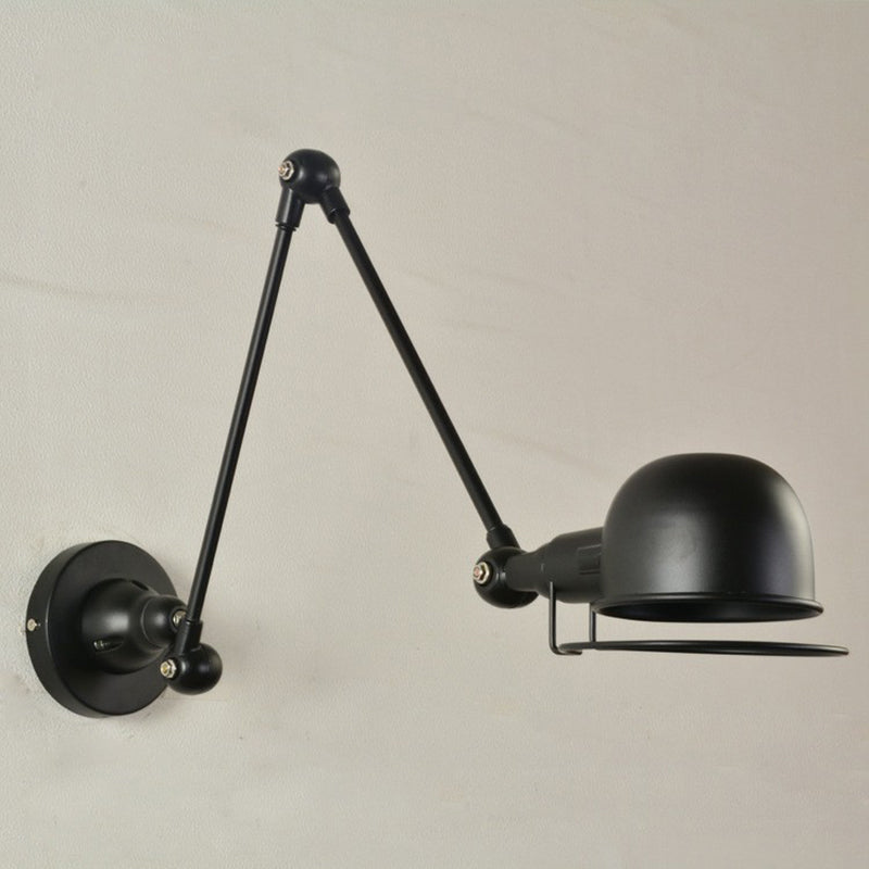 1-Licht-Schüssel Rotatable Task Wall Light Industrial Black Eisenwandhalterung Leuchte mit Rahmenschutz