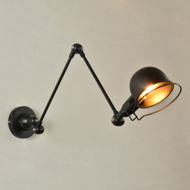 1-Licht-Schüssel Rotatable Task Wall Light Industrial Black Eisenwandhalterung Leuchte mit Rahmenschutz