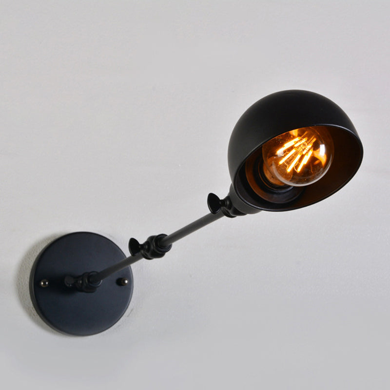 8 "+8"/12 "+12" W lampada da parete a muro a bulbina a bulbo singolo Iluminazione montata a parete con ciotola in nero