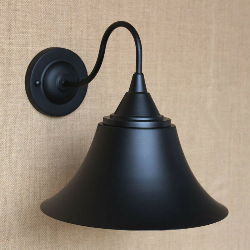 Iron Carillon Wall Lighting Ideas Rural 1-Light Bistro Gooseneck Wall Mounted Light in Black/Antique Black/Rust