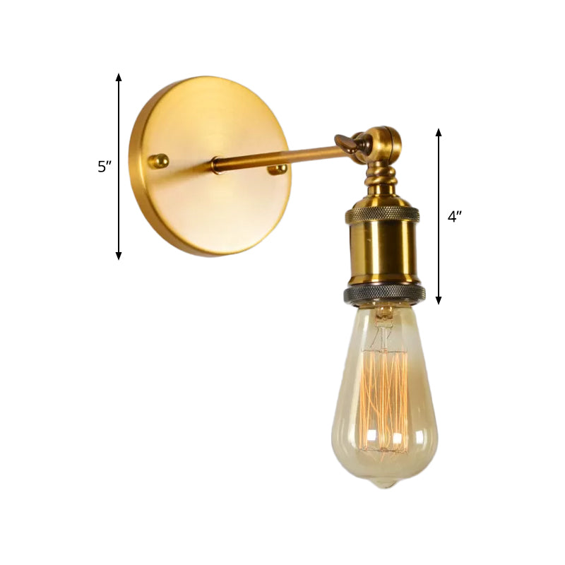 Messing Finish Swing Arm Wall Beleuchtung Vintage Metallic Single Ess Room Wall Montierte Lampe mit/ohne Schatten