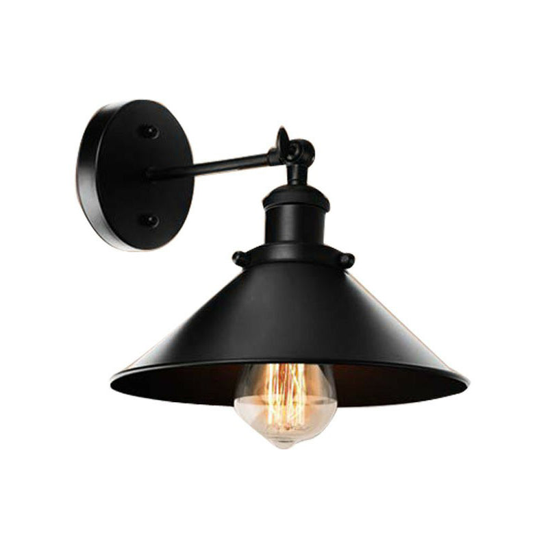 CONIC Shade Nacht Lesen Wandlampe Vintage Metall 1/2-Kopf-Schwarz Rotatable Wandhalterung Leuchte