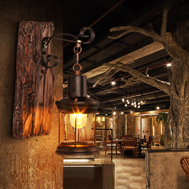 Mur de lanterne brune lumière pendante en bois nautique en bois unique