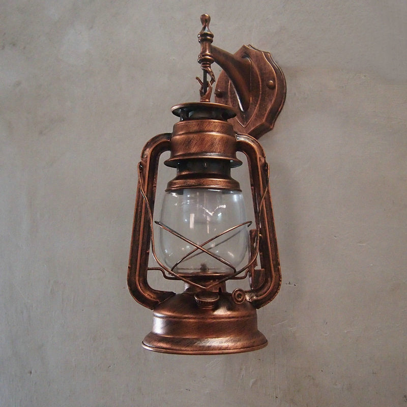 Transparent Glass Bronze/Black Wall Light Kerosene 1 Bulb Nautical Wall Mounted Lamp for Foyer