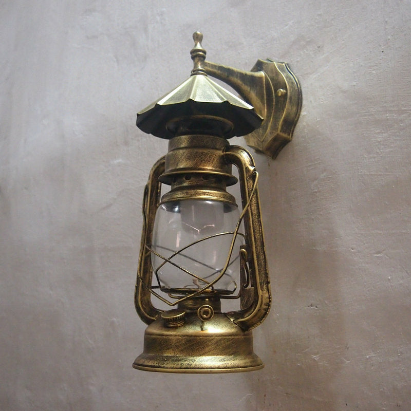 Transparent Glass Bronze/Black Wall Light Kerosene 1 Bulb Nautical Wall Mounted Lamp for Foyer