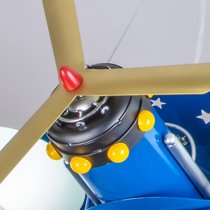 6 Bulbs Propeller Plane Suspension Light with Star Modern Stylish Metal Chandelier for Cloth Shop