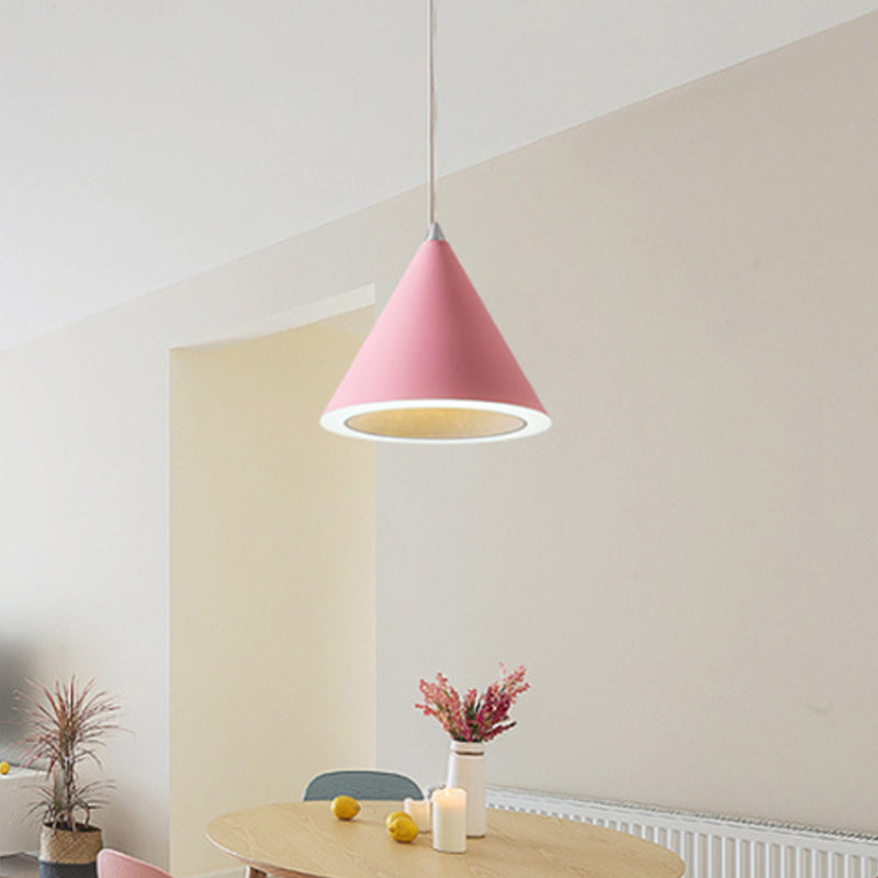 MACARON KEINE LED PENDULUM LICHT ALUMINUM Esstisch Decke Anhängerlampe in Grau/Weiß/Rosa