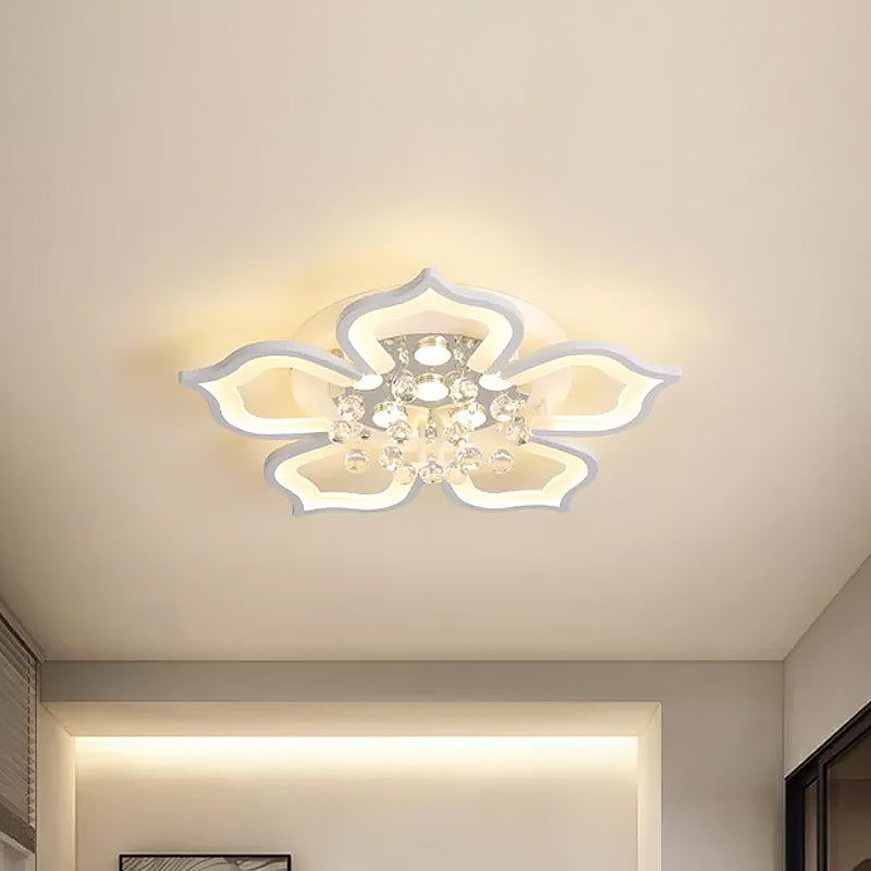 Blossom Flush Light Fixture Contemporary Acrilico LED Camera Soffitto Lampada a Warm / White Light con Crystal Accent