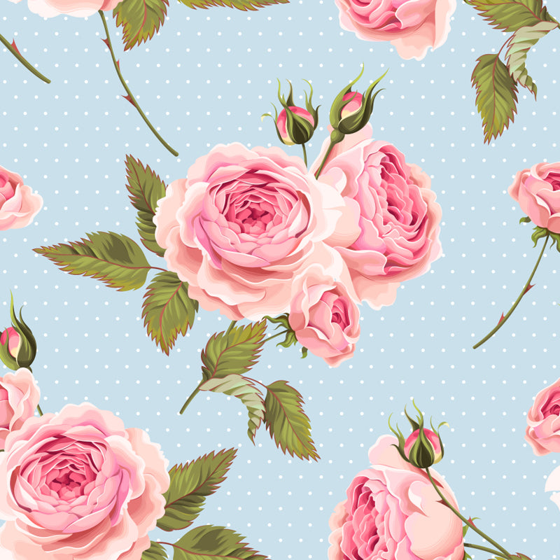 Full Size Stylish Wall Mural Decal Pastel Rose Wall Covering, Custom Size Available