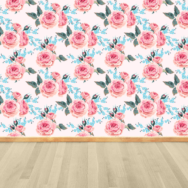 Full Size Stylish Wall Mural Decal Pastel Rose Wall Covering, Custom Size Available