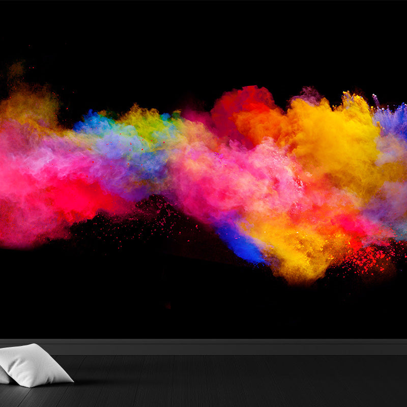 Huge Rainbow Explosion Mural Decal Modern Novelty Abstract Wall Art in Multi Color