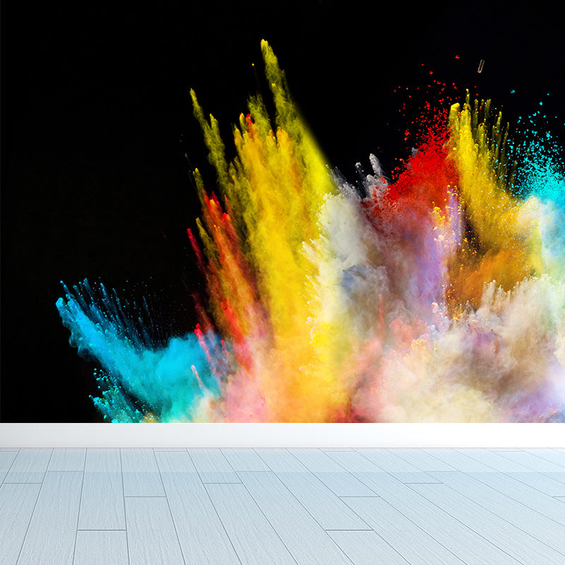 Huge Rainbow Explosion Mural Decal Modern Novelty Abstract Wall Art in Multi Color