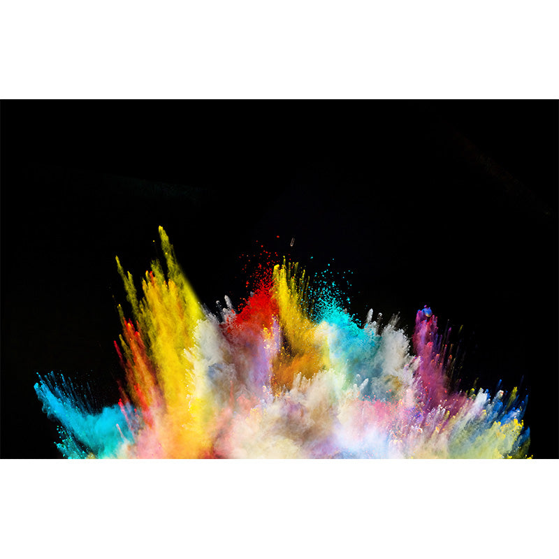 Huge Rainbow Explosion Mural Decal Modern Novelty Abstract Wall Art in Multi Color