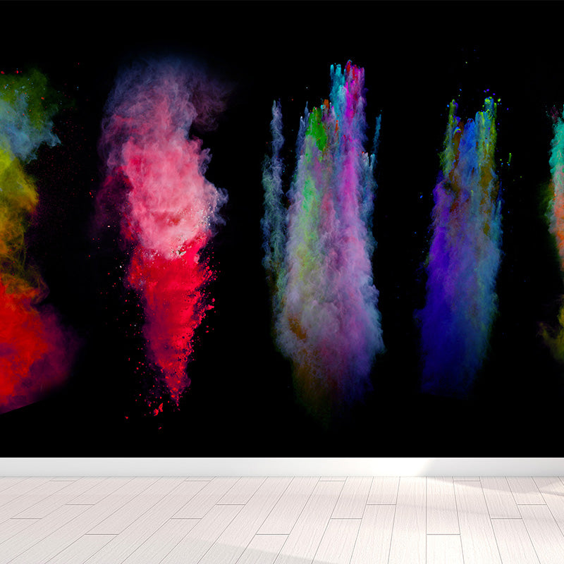 Huge Rainbow Explosion Mural Decal Modern Novelty Abstract Wall Art in Multi Color