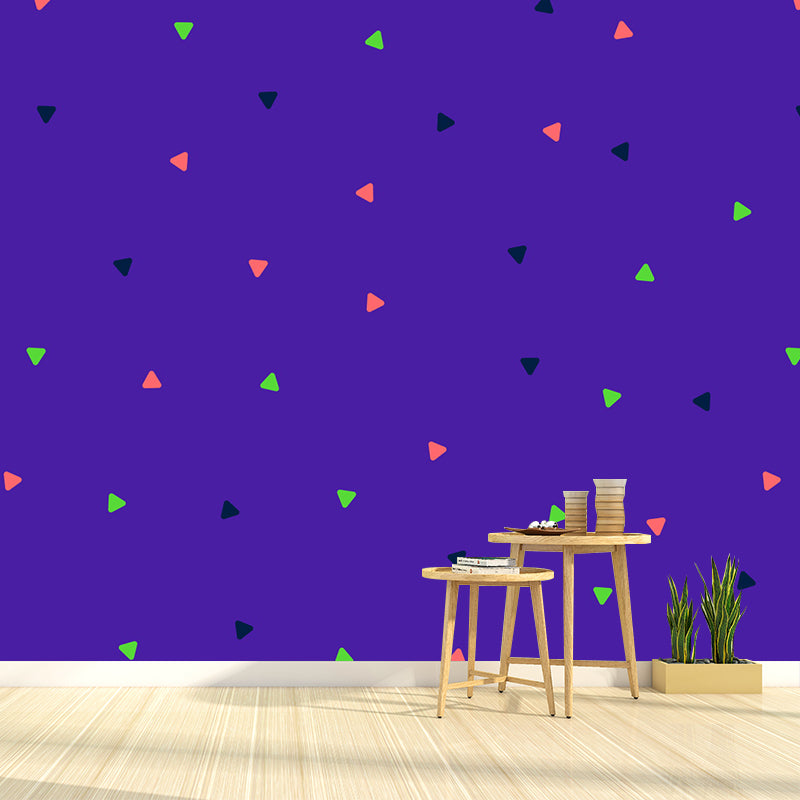 Bright Color Geometric Shapes Mural Stain-Proof Modern Living Room Wall Art, Made to Measure