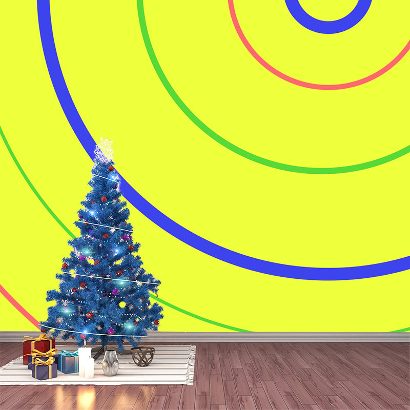 Bright Color Geometric Shapes Mural Stain-Proof Modern Living Room Wall Art, Made to Measure