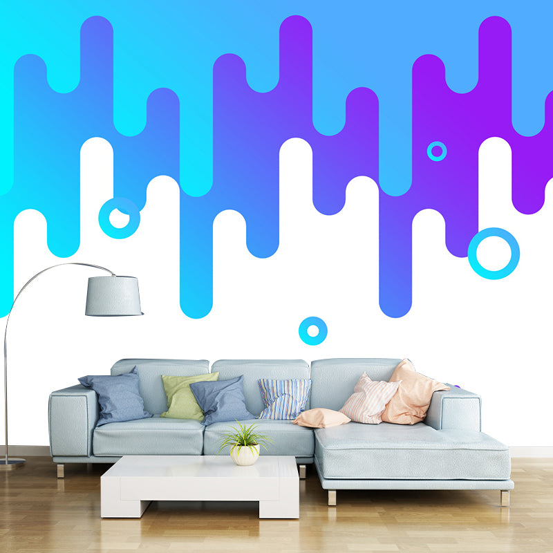 Große moderne Wandtapete, dunkle Farbe, Geometrie-Wanddekoration, individuelle Größe erhältlich