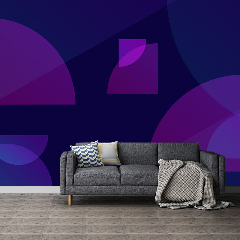 Große moderne Wandtapete, dunkle Farbe, Geometrie-Wanddekoration, individuelle Größe erhältlich