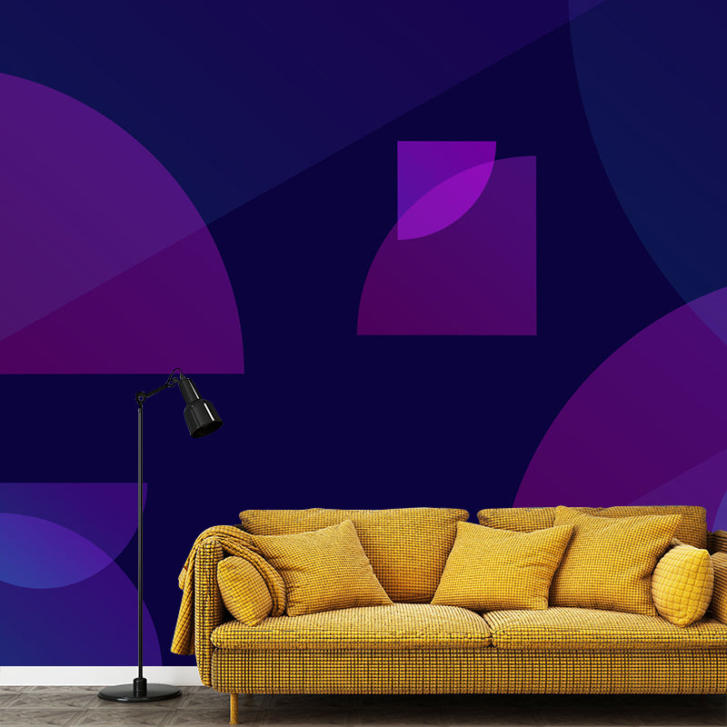 Große moderne Wandtapete, dunkle Farbe, Geometrie-Wanddekoration, individuelle Größe erhältlich