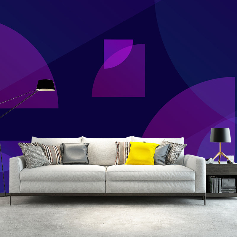 Große moderne Wandtapete, dunkle Farbe, Geometrie-Wanddekoration, individuelle Größe erhältlich