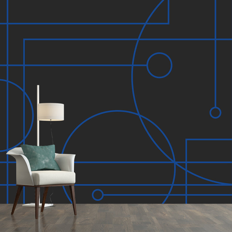 Illustration Geometrical Mural Decal Whole Wall Covering for Bedroom, Custom Print