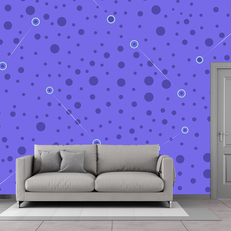 Contemporary Geometric Patterned Mural Non-Woven Waterproof Pastel Wall Art for Bedroom