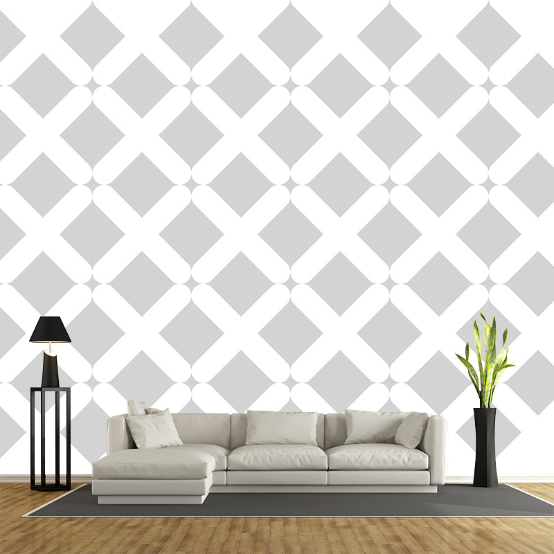 Moisture Resistant Geometry Wall Mural Modernism Non-Woven Fabric Wall Decor, Custom Made